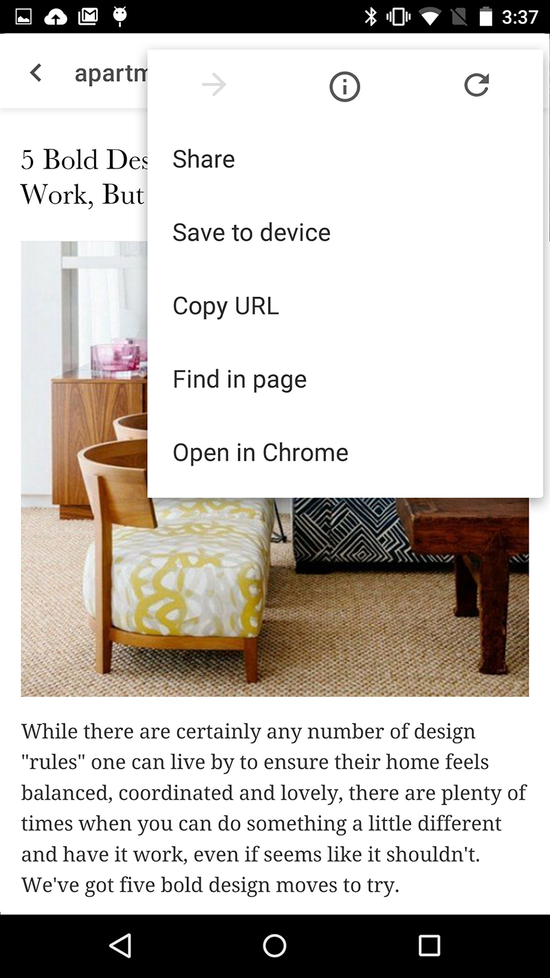 Chrome tabs custom menu
